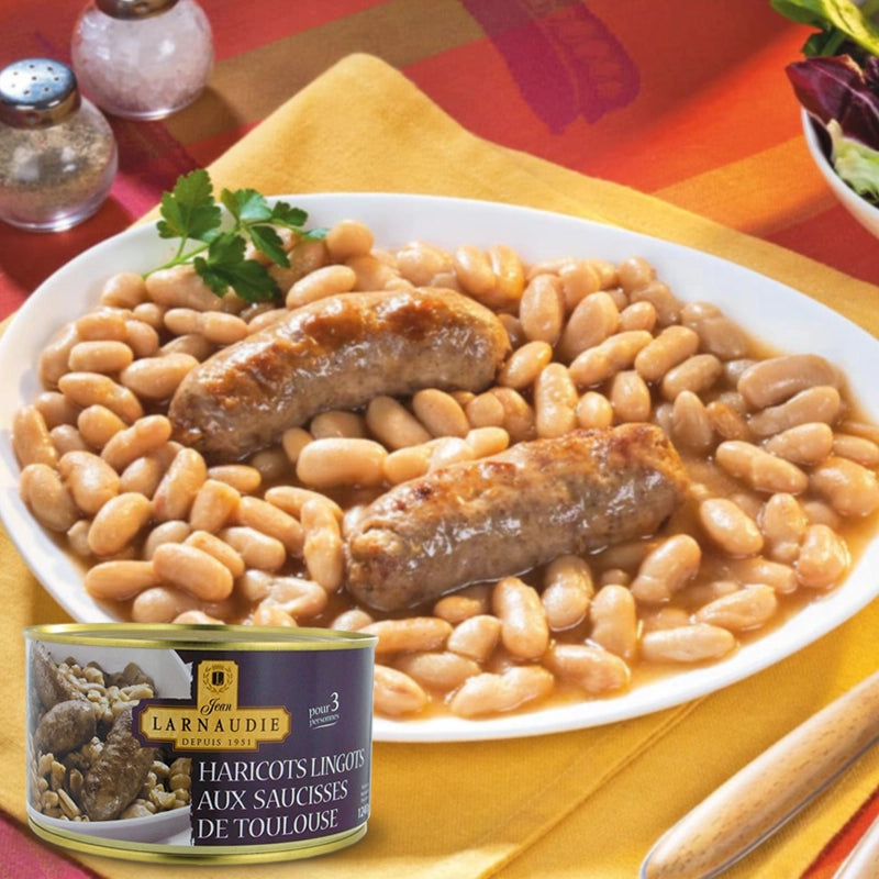 Toulouse Sausages w/ Beans 1280g - Jean Larnaudie