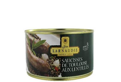 Toulouse Sausages w/ Lentils 1280g - Jean Larnaudie